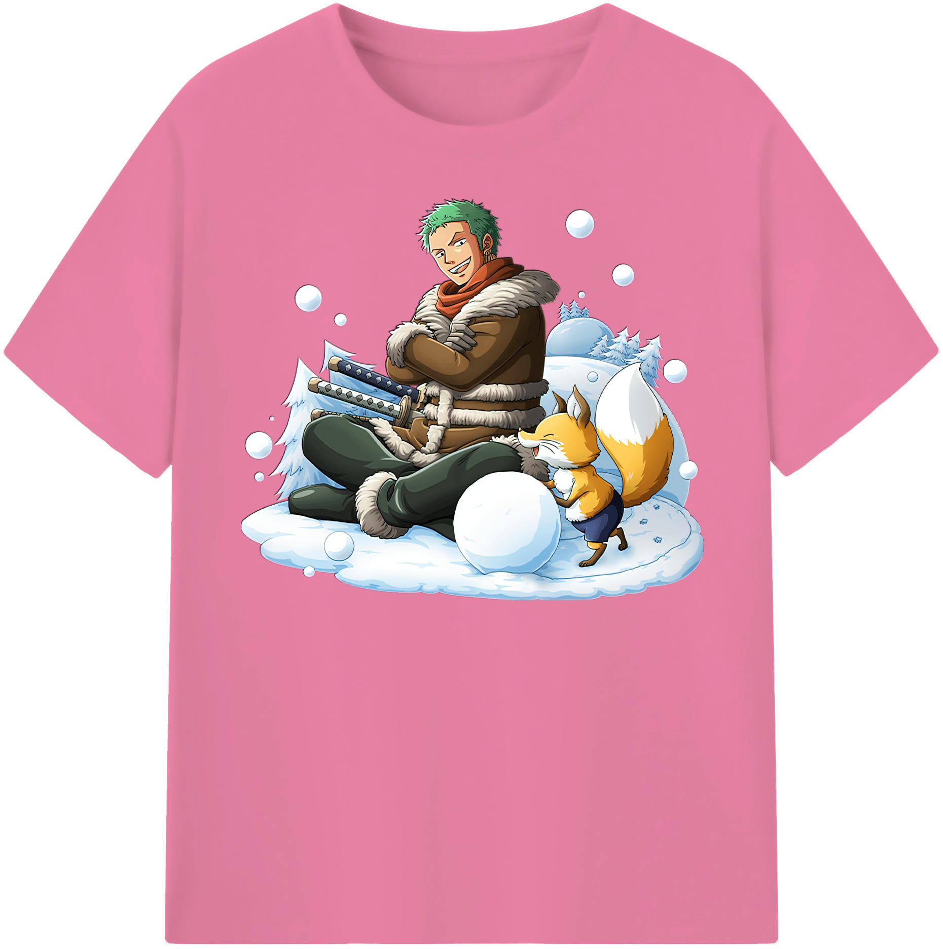 ワンピース ロロノア・ゾロ ONE PIECE Roronoa Zoro 綿100％半袖Tシャツ（フロントプリント）